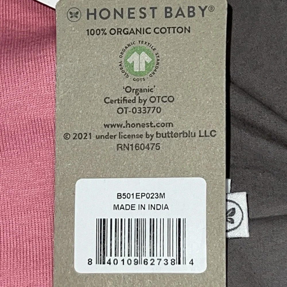 Honest Baby Clothing Set of 5 One Pieces Bodysuits Multi Colors Cotton 0-3 Month